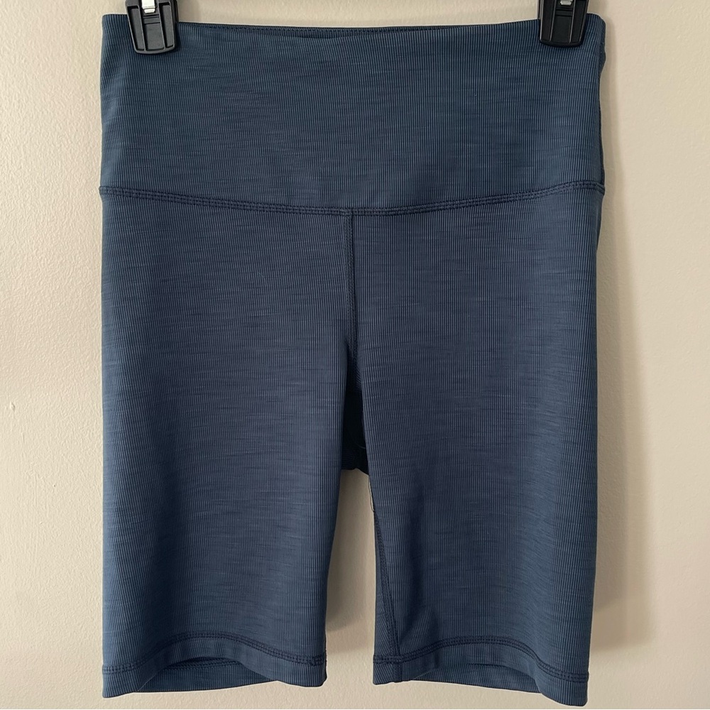 90 Degree By Reflex High Waist Ribbed 9” Bike Shorts - small